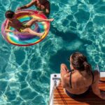Latchi Oasis has a one-of-a-kind side terrace with a swim ladder opening the cockpit to the sea and extending the space for swimming and relaxing.